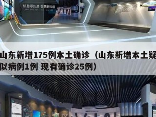 山东新增175例本土确诊（山东新增本土疑似病例1例 现有确诊25例）