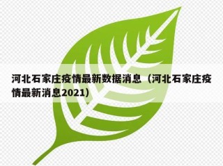 河北石家庄疫情最新数据消息（河北石家庄疫情最新消息2021）
